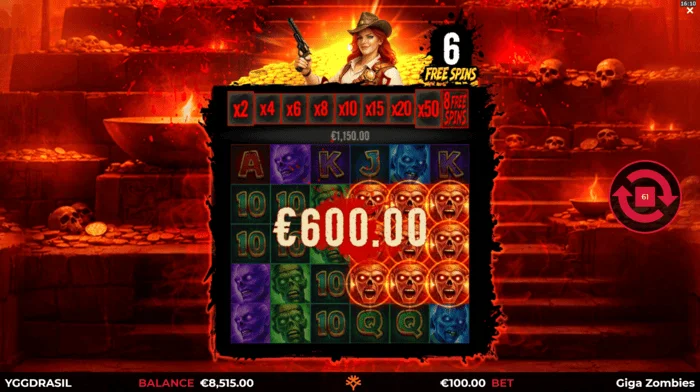 Giga Zombies - Free Spins sırasında kazanılanlar