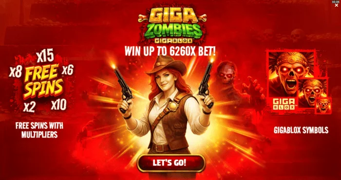 Giga Zombies - bahis seçimi ile ana menü